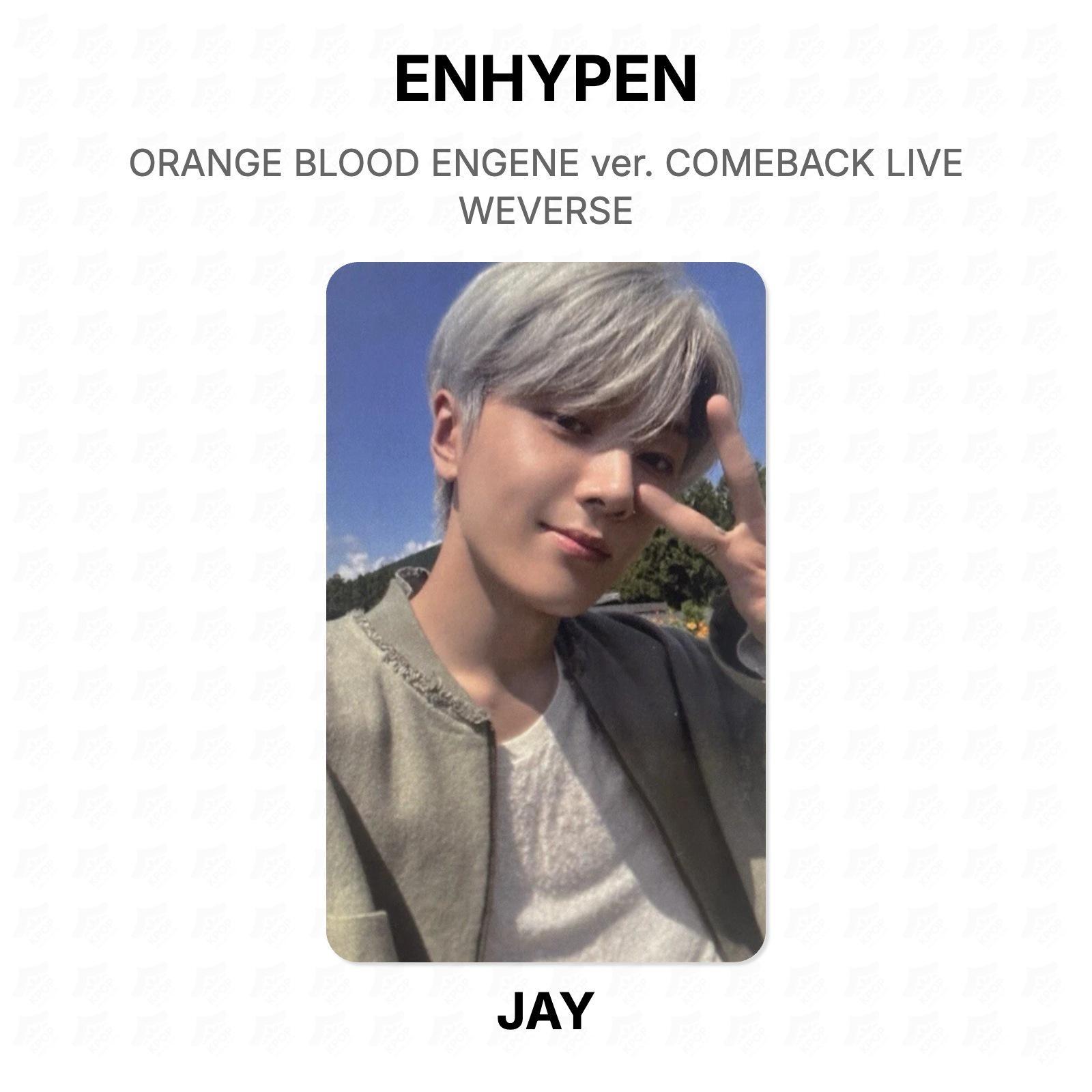 ENHYPEN ORANGE BLOOD ENGENE ver. COMEBACK LIVE WEVERSE Official Photocard JAY