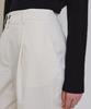STEP AROUND Washed Tuck Straight Cotton Pants_Cream