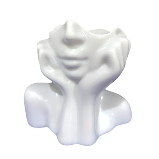 Face Shaped Makeup Brush Holder Organizer Female Form Head Half Body Cosmetic Tools Storage Cup Abstract Art Desk Pen Holder for Home Office Decor