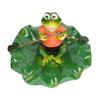 Simulation Resin Floating Lotus Leaf Frogs Ornament Fish Pond Fountain Landscape Decor