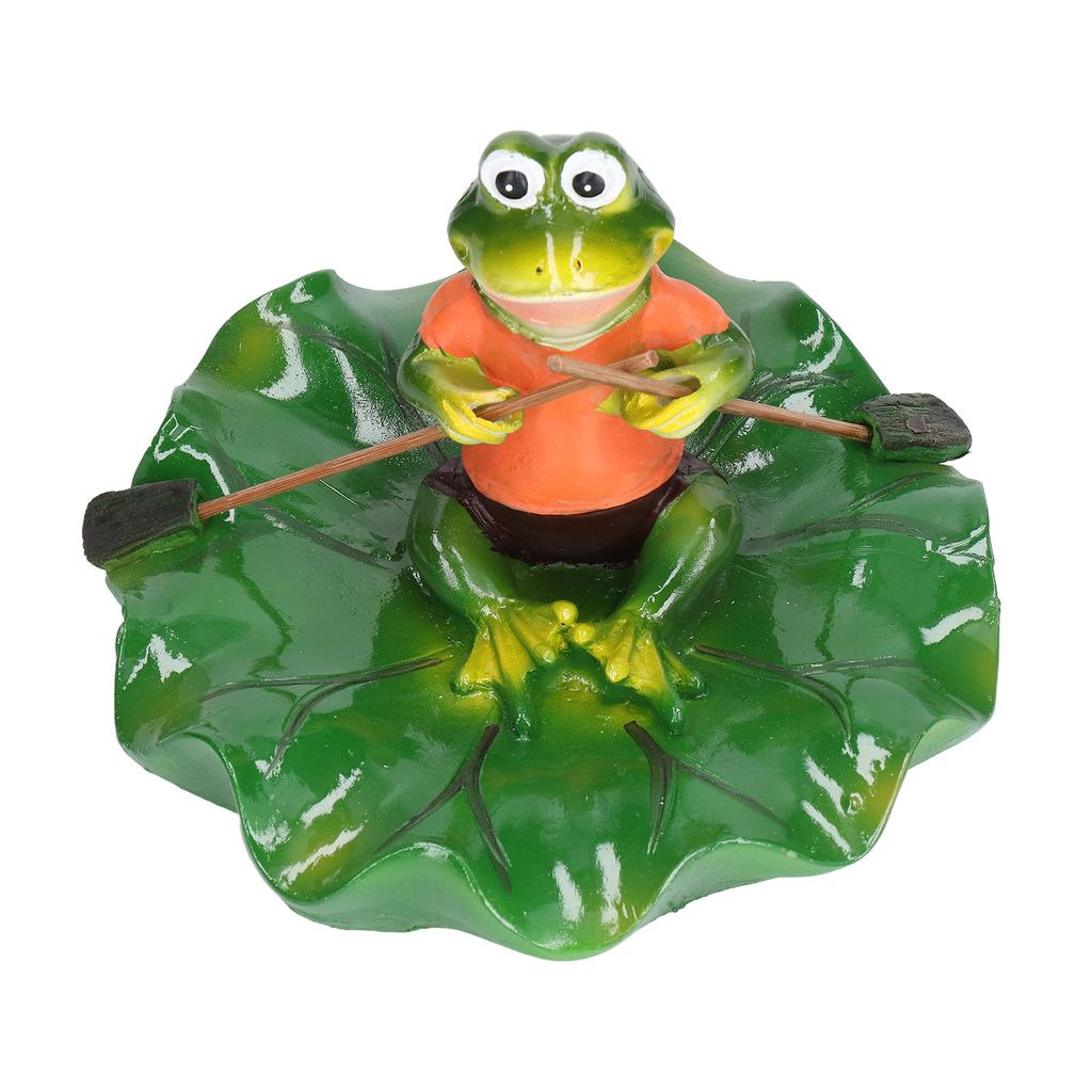 Simulation Resin Floating Lotus Leaf Frogs Ornament Fish Pond Fountain Landscape Decor