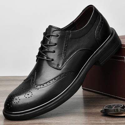 Fashion Luxury Brand Men's Genuine Leather Casual Shoes High-end New Brogue Shoes Office Commuting Versatile Men's Business Shoes