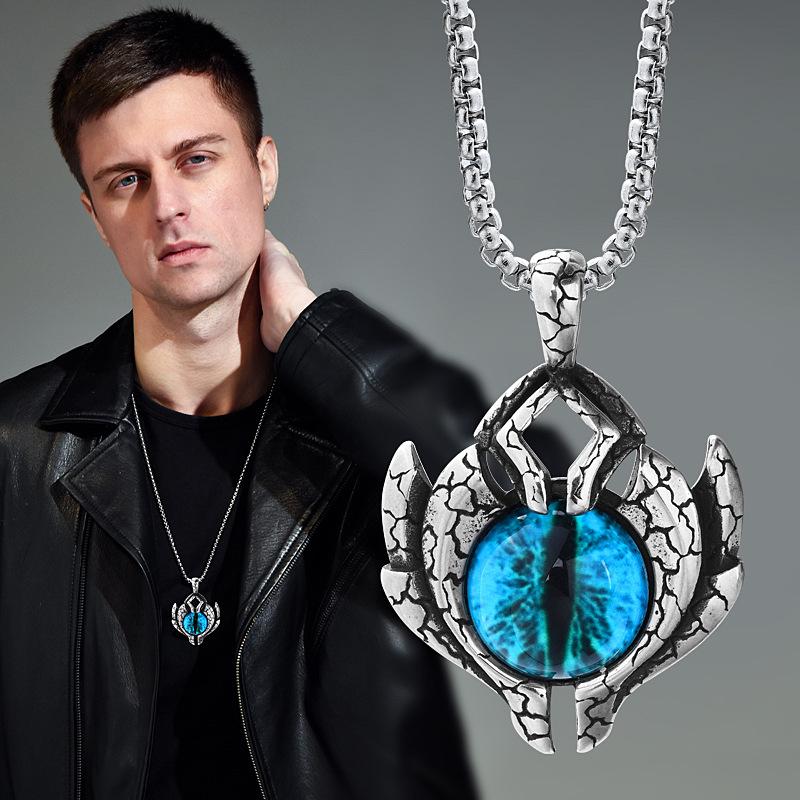 Devil's Eye Retro Street Trendy Men's Accessories Versatile Hip-Hop New Pendant Necklace