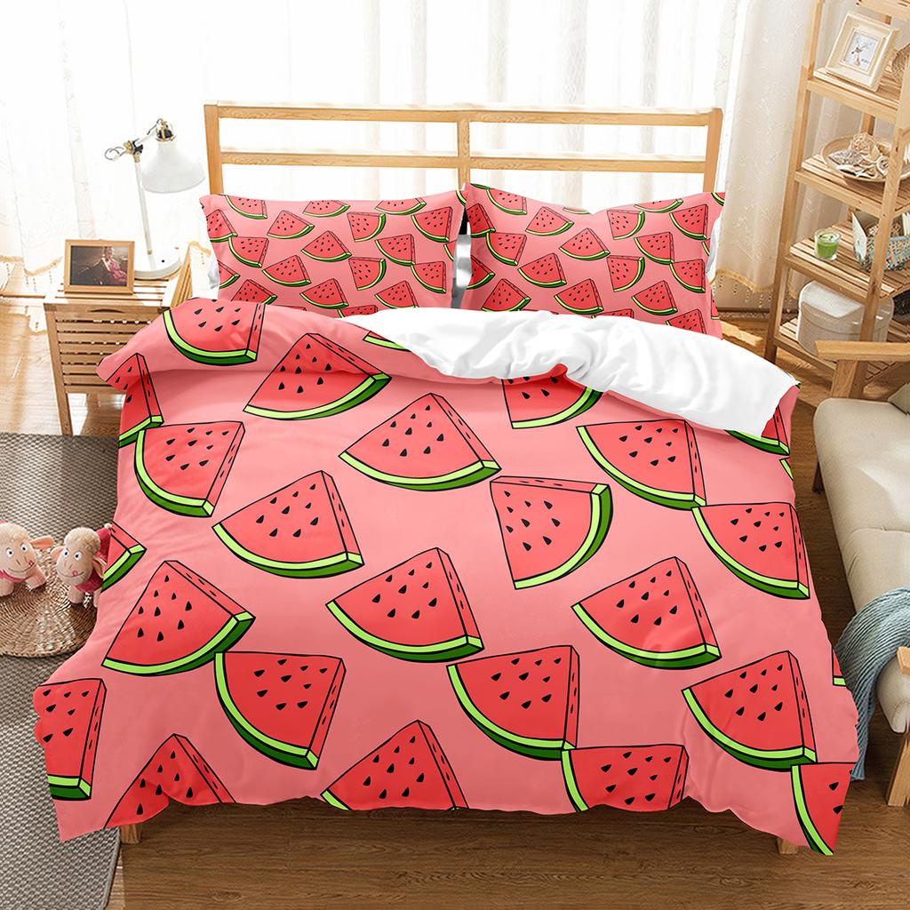 Wassermelonen Bettbezug Set Sommer Thema Frische Früchte Muster Bettdeckenbezug Für Kinder Jungen Mädchen Bettwäsche Set Schlafzimmer Dekor Geschenke