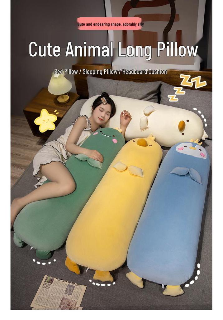 Yellow Chicken Hugging Pillow - Male & Female Plush Long Cushion Doll