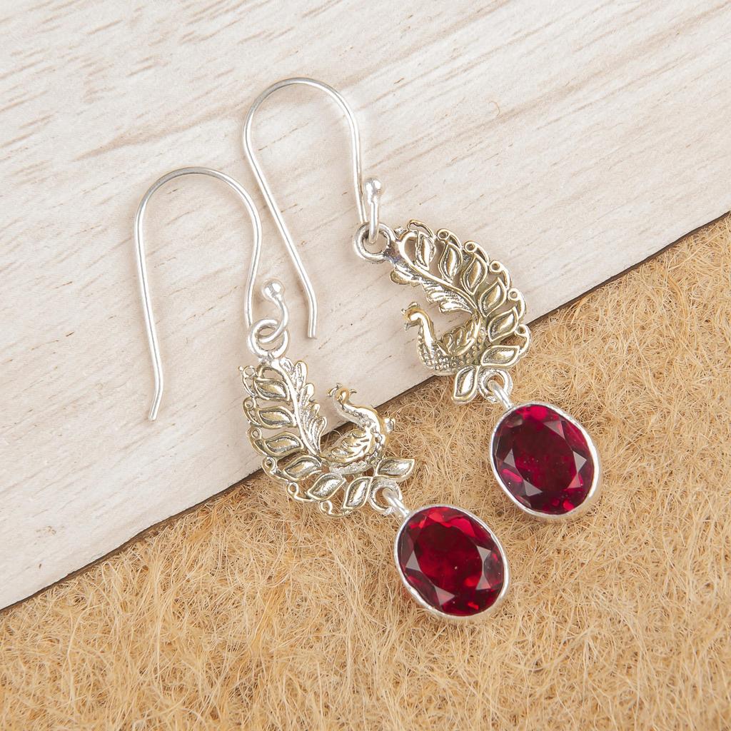 Pink Rubellite Gemstone Jewelry, 925 Sterling Silver Earring, Handmade Charming Earring, Bohemian Rubellite Earring For Grandma Gift