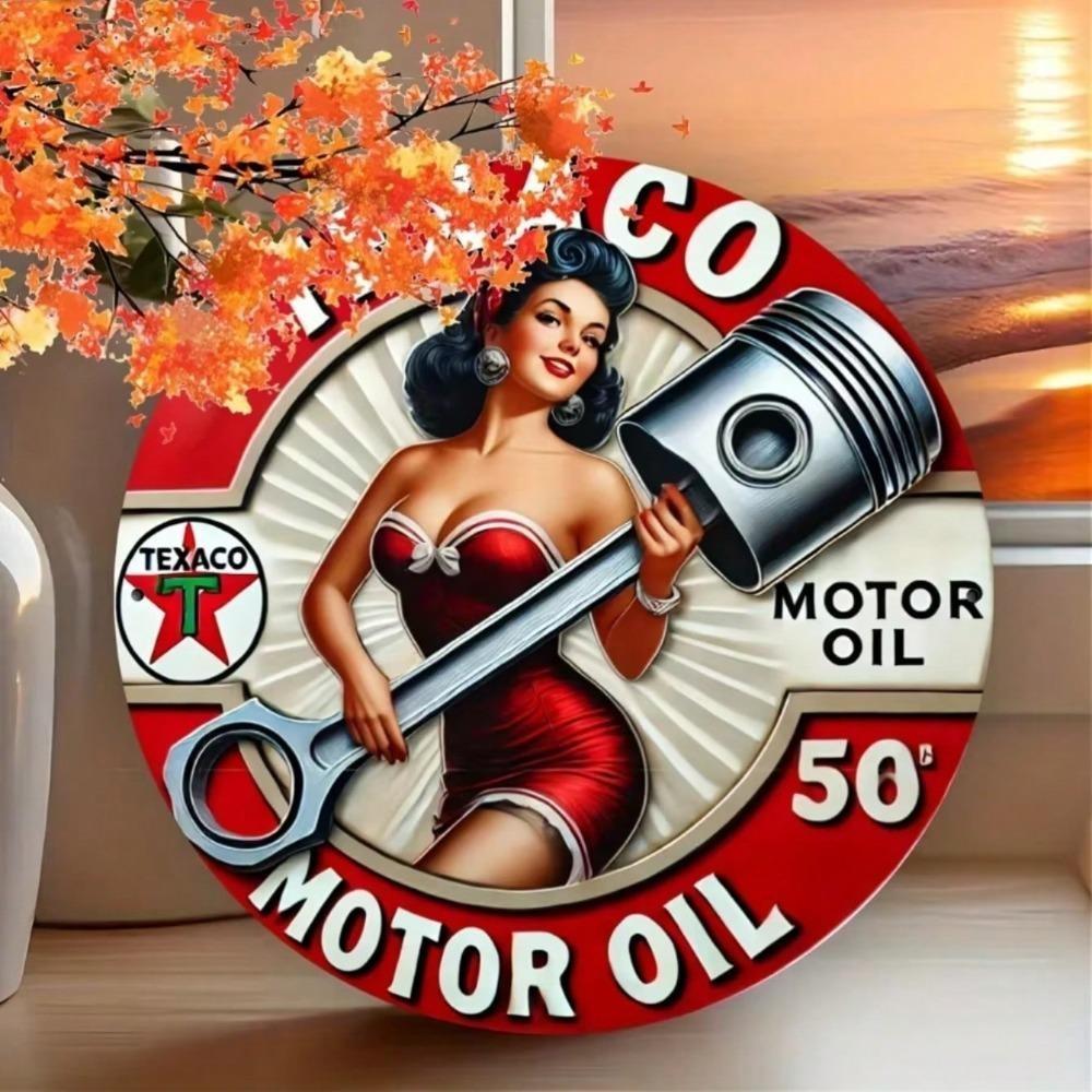 Vintage Texaco Metal Sign Retro Garage Wall Decor Collectible Home Cafe Bar