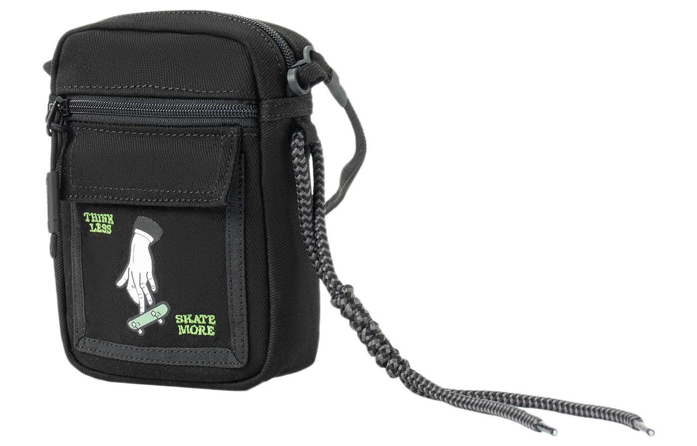 Li Ning Skateboard Cotton Shoulder Bag, Crossbody Bag Unisex Black ABDS004-1