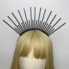 Dark Headband Angel Crown Headband Bridal Tiaras Divine Princess Headpiece Hair Hoop Baroque Spiked Tiaras