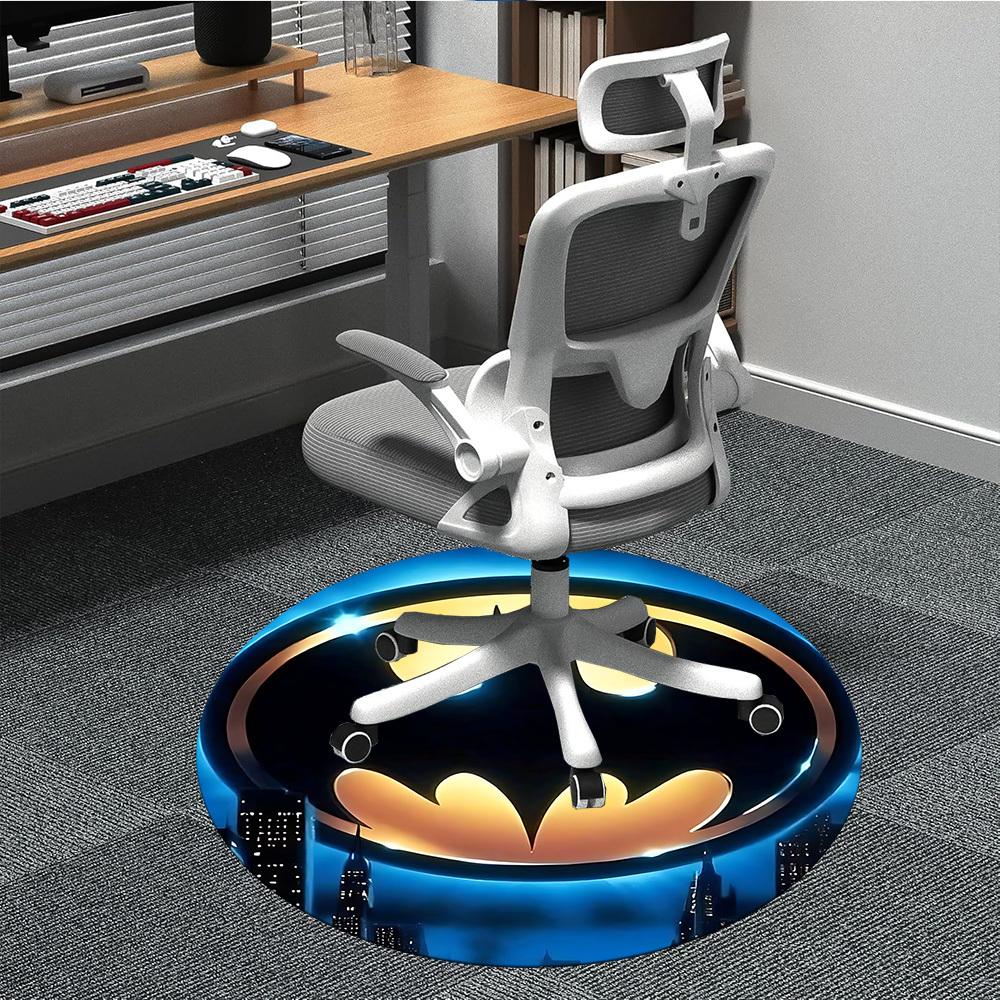 

1pc Batman Symbol Office Round Area Rug, Under Office Chairs Bedroom Living Room Home Decor, Room Deco, Available in Various Sizes 80cm