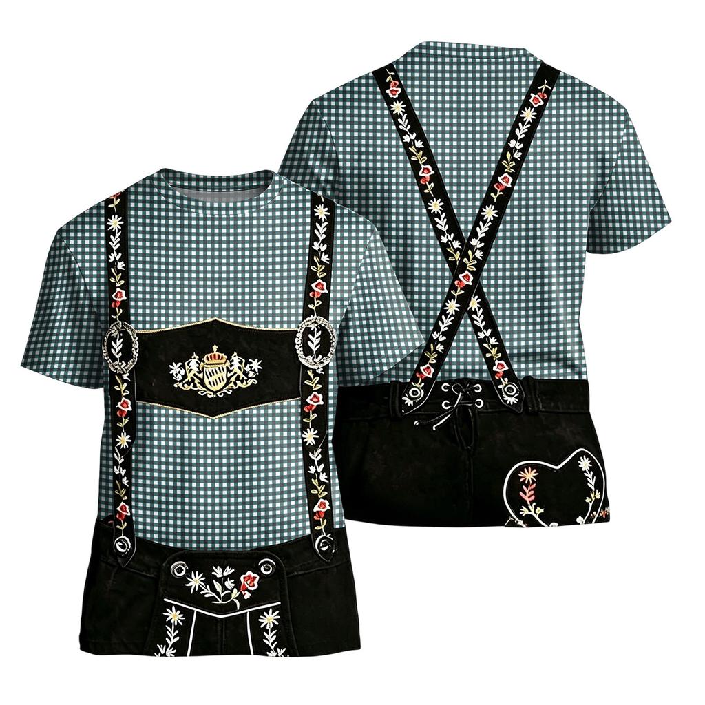 Men's Short Sleeve T Shirt with Vintage Oktoberfest Pattern Loose Fit Casual Summer Daily Top for Comfortable Wear