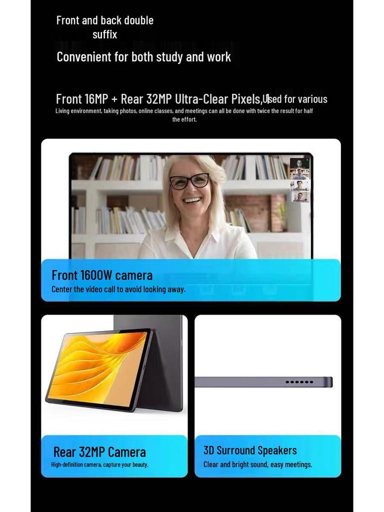 2025 Ultra-Clear Eye Protection 5G Tablet Pad with Full-Screen Dimensity 9400 for Android Office and Gaming