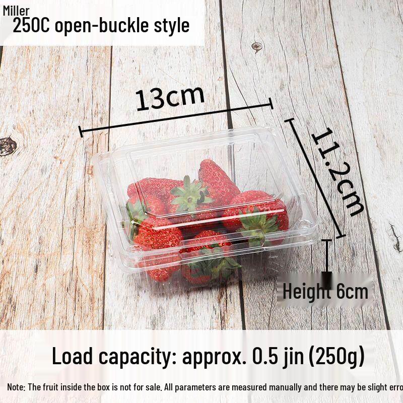 Одноразовый прозрачный прямоугольный контейнер для фруктового салата с крышкой для сохранения свежести