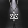 Jüdische Menora Davidstern Anhänger Halskette für Männer Edelstahl Judaica Glaube Chanukka Lampe Amulett Schmuck Geschenke