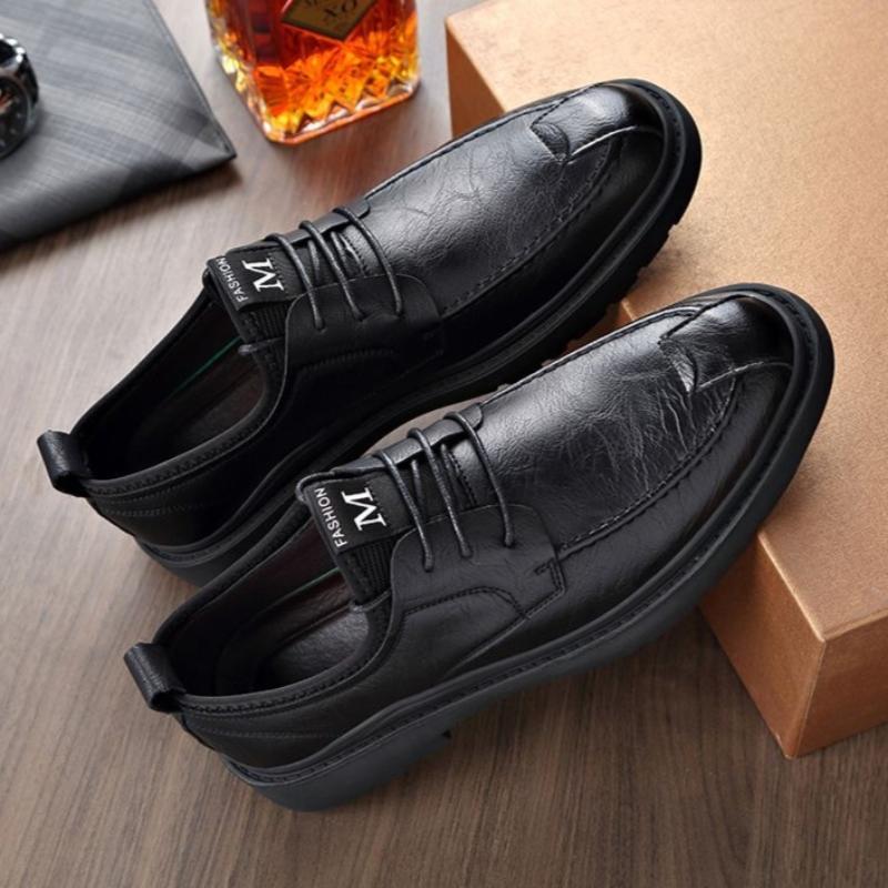Breathable British Casual Leather Shoes Work Wear Height-enhancing Business Formal Men's Leather Shoes