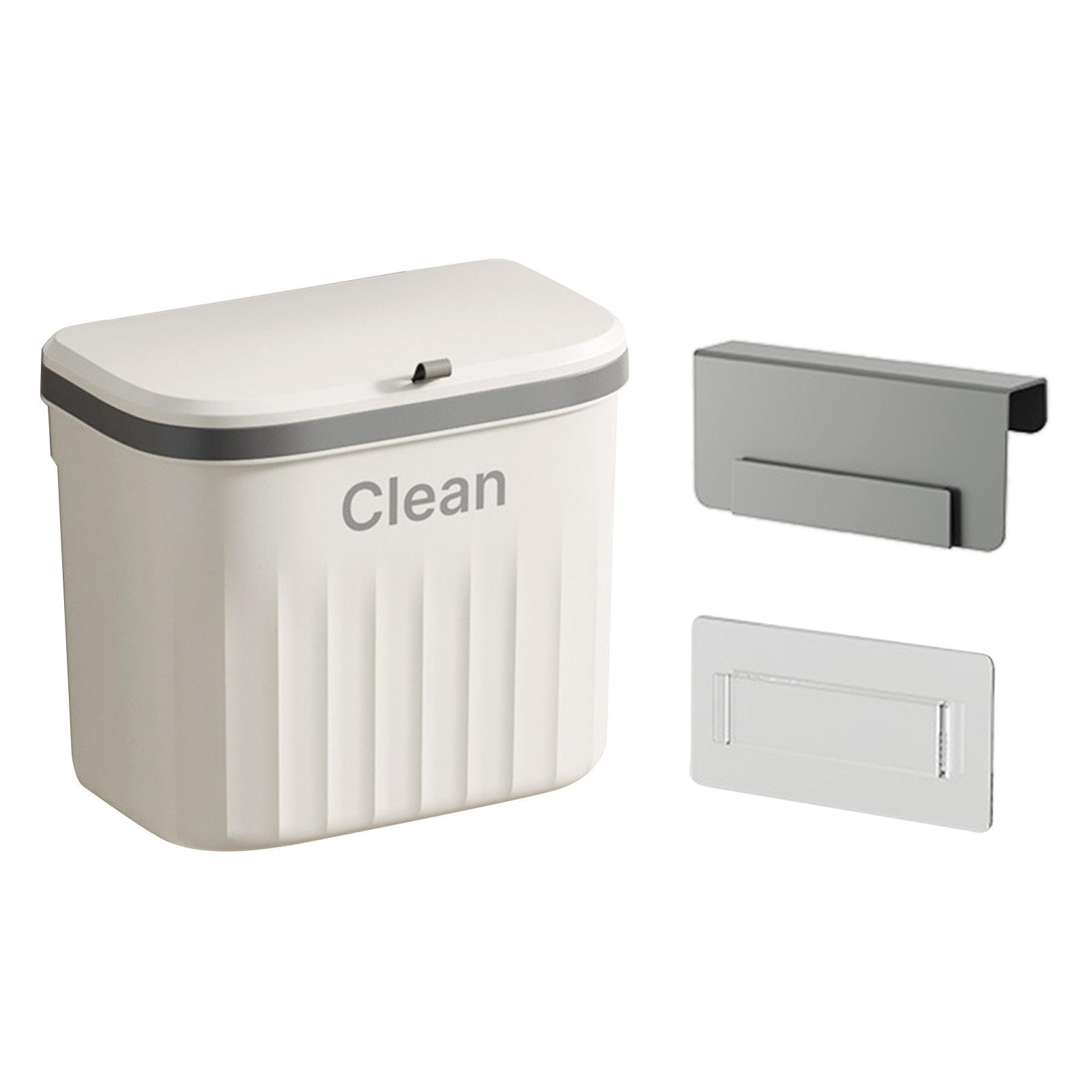 

8.5/12L Wall Mounted Kitchen Trash Can Large Capacity Kitchen Garbage Cans with Lid Hanging Trash Bin for Bathroom Decor S