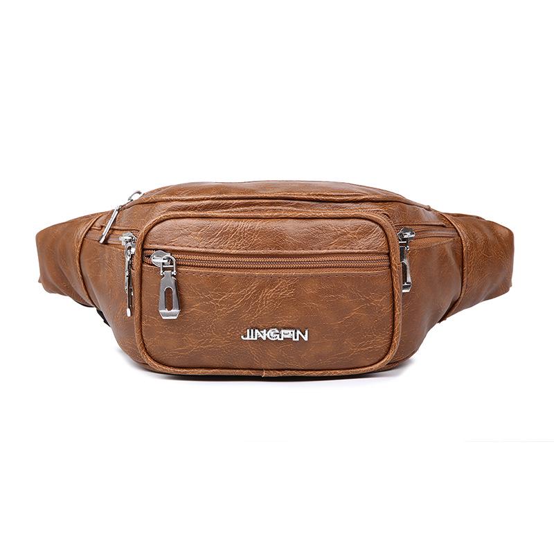 

Сумка унисекс с защитой от брызг, многосекционная, на талию и плечо, большой вместимости коричневый