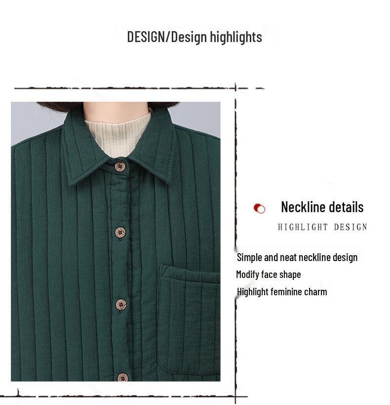 Women's Quilted Coat - Autumn/Winter 2024: New Fashion, Stylish and Warm, Loose Fit, Plus-Size Cotton Blend