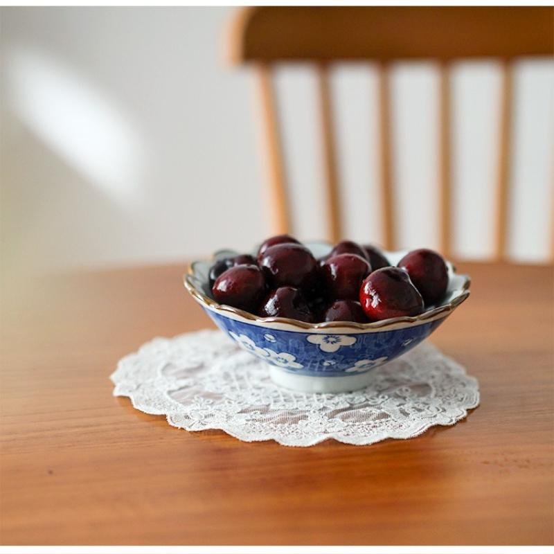 Japanese Underglaze Colored Snack Bowl,Retro High-value Dessert Complementary Fruit Bowl,Kitchen Tableware Multifunctional Bowls