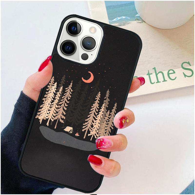 Nature Camping Art Phone Case For iPhone 17 Air 16 pro max 15 14 plus 12 13 Soft Bumper Shell Cover coque