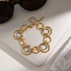 Youthway Mixed Color Circle Chain Bracelet For Women Minimalist  Gold Plated Stainless Steel Bracelet Fashion Jewelry Gift
