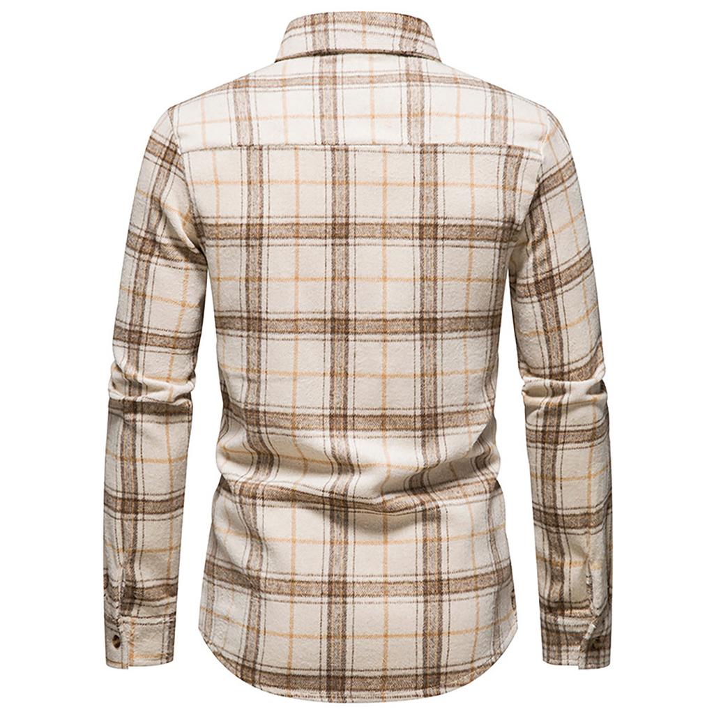 Herren Langarm Große Größe Casual Top Bluse Flanell Plaid Muster Hemden