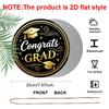 2D Flat Aluminum Graduation-themed Wall Decoration Available in Multiple Sizes Features A Black and Gold Minimalist Graduation Cap Design Making It A