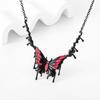 Necklace Personality Sexy Electrophoresis Black Drop Oil Powder Butterfly Pendant Collarbone Chain Necklace Female