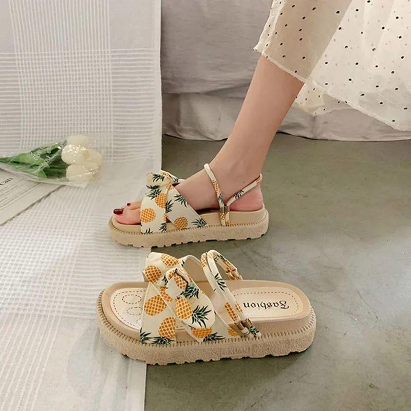 Fashion Women's Shoes Roman Style Plastic Sandals for Woman Pvc Footwear Summer 2024 Slippers Beach Platform Sandal Daily Vintage Shoe F