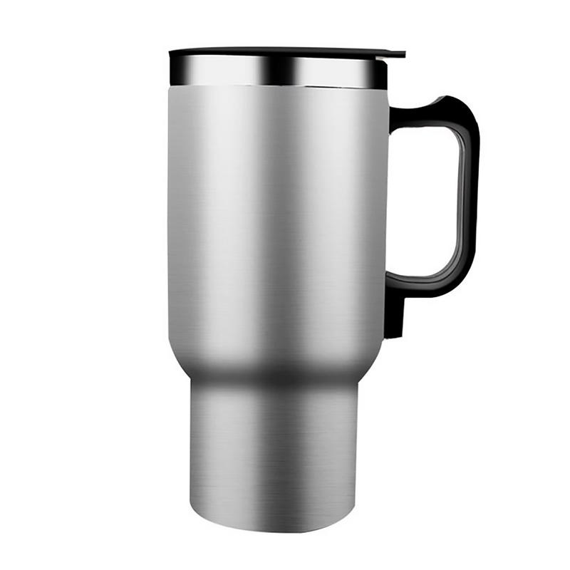 12V 500ml USB Electric Heating Car Kettle Camping Travel Kettle Water Coffee Milk Thermal Mug Auto Heating Cup Stainless Steel