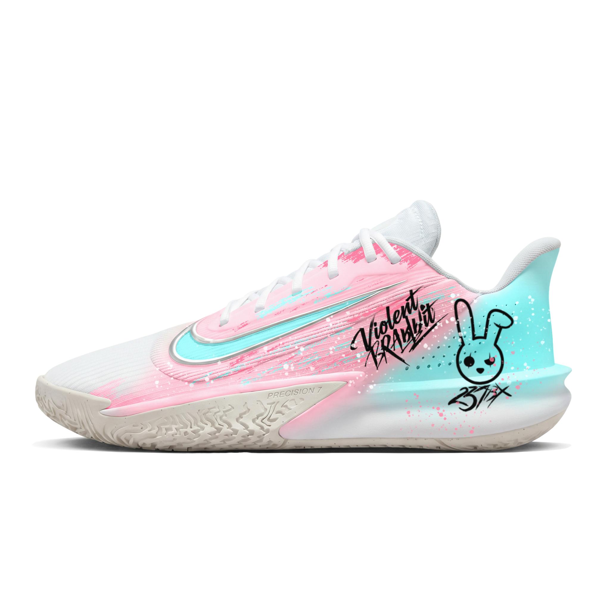 

Nike Precision 7 Cushioning Slip Resistant Abrasion Resistant Grip Low top Basketball Shoes Men s Blue Pink FN4322-100(Team1159-) 43