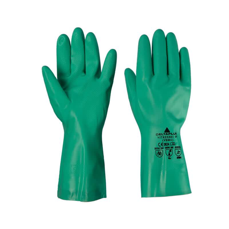 Deltaplus 201801 Nitrile Chemical Resistant Gloves 8 (S)