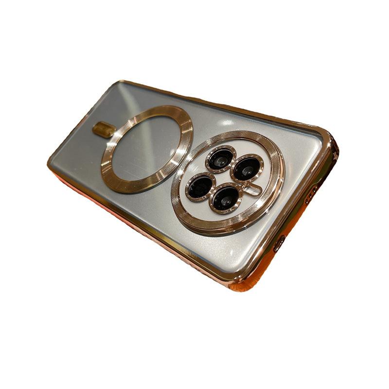 Suitable for Huawei Mate60Pro Electroplated Lens Film, CD-patterned Magnetic Phone Case, P50 Full Package Protective Case Soft