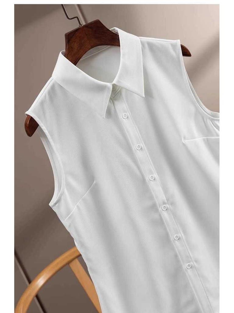 2023 Women's Solid Color Sleeveless Polo Collar Vest - Versatile Autumn/Winter Pairing with Sweater