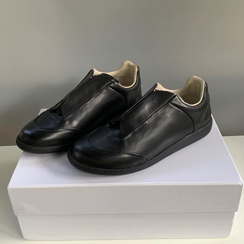 Unisex Buty Wysokie ze Skóry Naturalnej Męskie Sznurowane Buty do Chodzenia Płaskie Codzienne Buty Sportowe Zapięcie na Rzepy Buty na Kostkę Outdoor