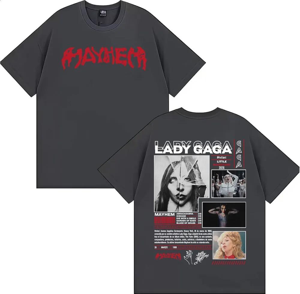 Lady Gaga Mayhem 2026 New Album Tour TShirt Unisex Fashion Aesthetic Cotton Casual Short Sleeve Women And Unisex Tshirts