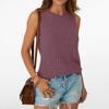 Summer New Women's Solid Color Sleeveless Knit T-Shirt Casual Round Neck Tank Top