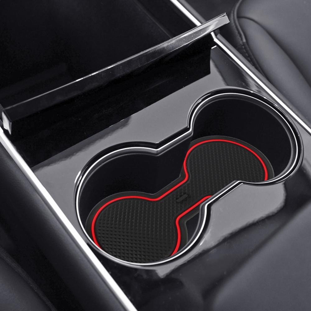 Car Console Wrap Mat Gate Slot Center Protective Cup Holder Pads Auto Interior Accessories Anti Slip Mat For Tesla Model 3