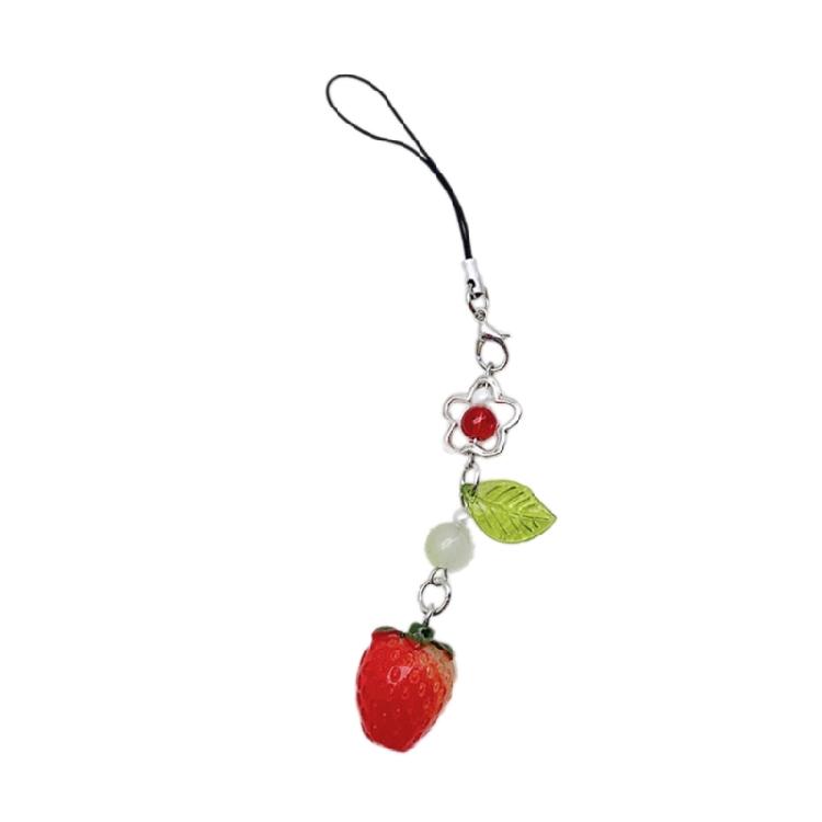 

Sweet Strawberry Bead Hangings Pendant Phone Strap Sweet Bag Decoration 1