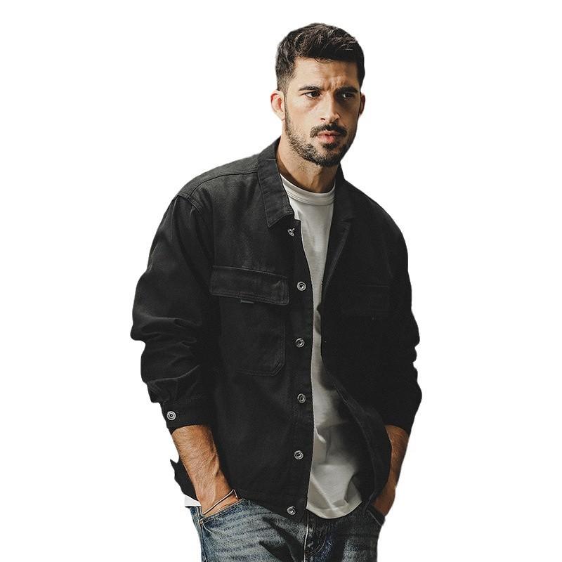 American Retro Heavy Jacket Men'S Handsome Trendy Brand Vintage Loose Large Size Tooling Coat Men