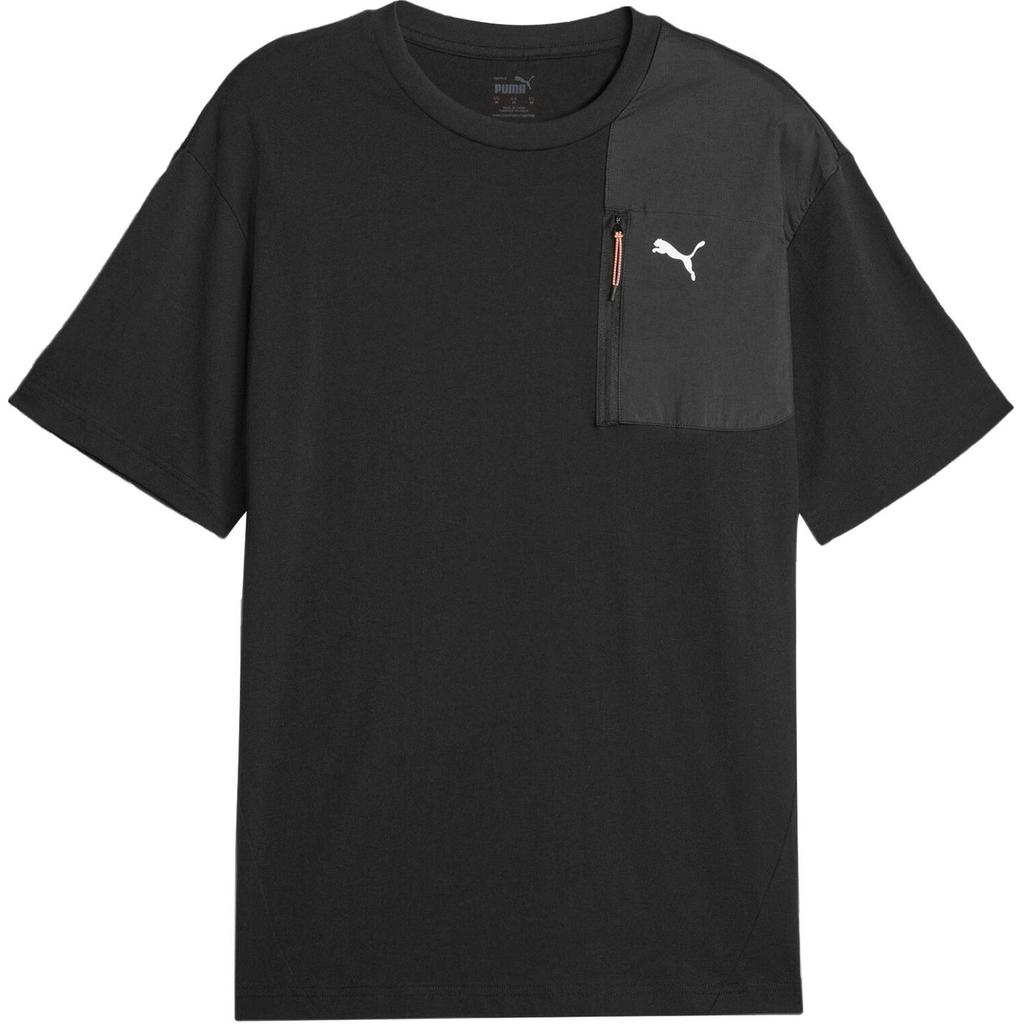 Puma Logo Casual Breathable Round Neck Short Sleeve T-Shirt Men Tops Black 678357