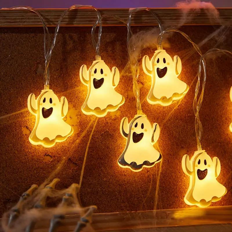 

1pc Halloween Ghost Decorative String Lights Atmosphere Spooky Light Battery Powered For Home Halloween Party Festival Decor 1.5M10LED жёлтый