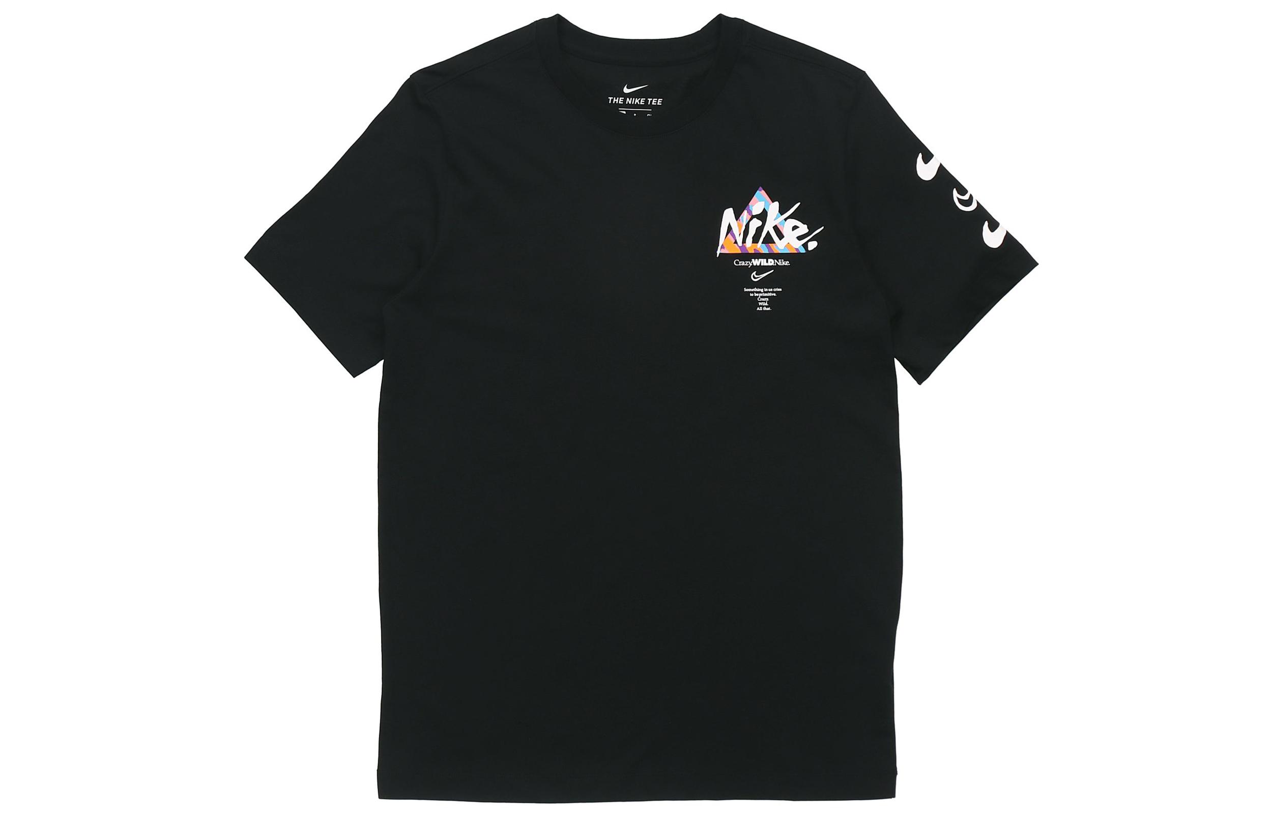 

Nike T Shirts Men s Black Crew Neck Moderate Straight Fit DB6136-010 M