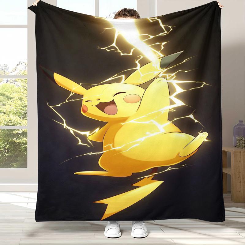 

6 Style Pikachu Pokemon Flannel Blanket,Ultra Soft Warm Plush Throw for Home Bedroom Bed Sofa Cover Office Camping Picnic gift 75x90cm