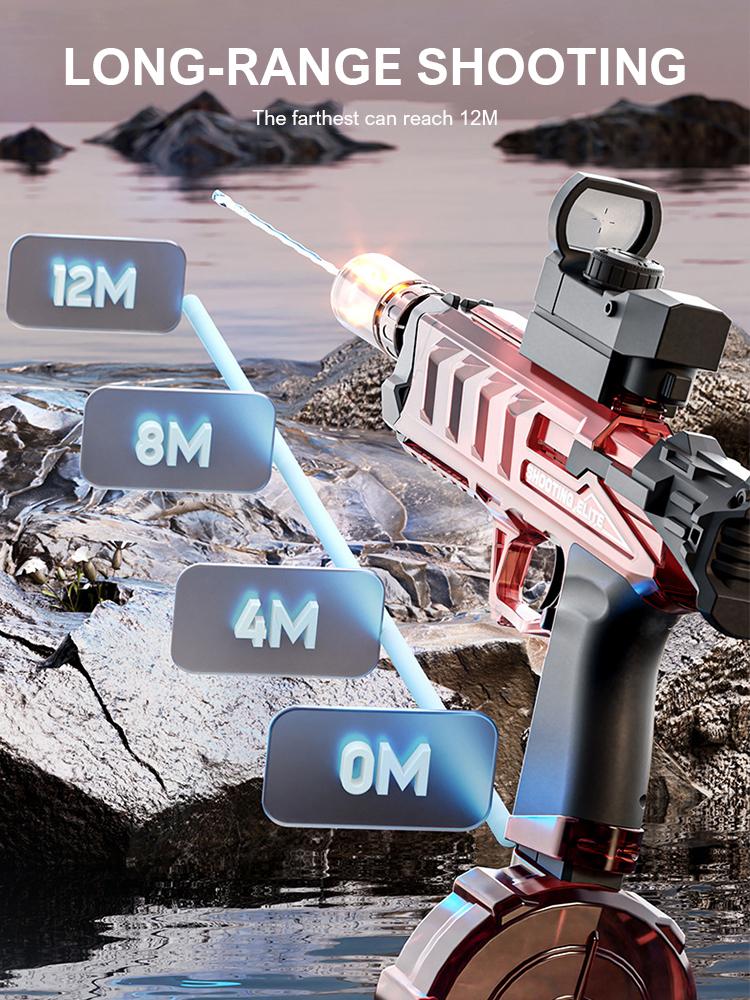 Battle Electric Water Guns,Water Gun Cool Light-Up& Smoke Effect High Capacity Squirt Guns Summer Outdoor Beach Toy for Adult