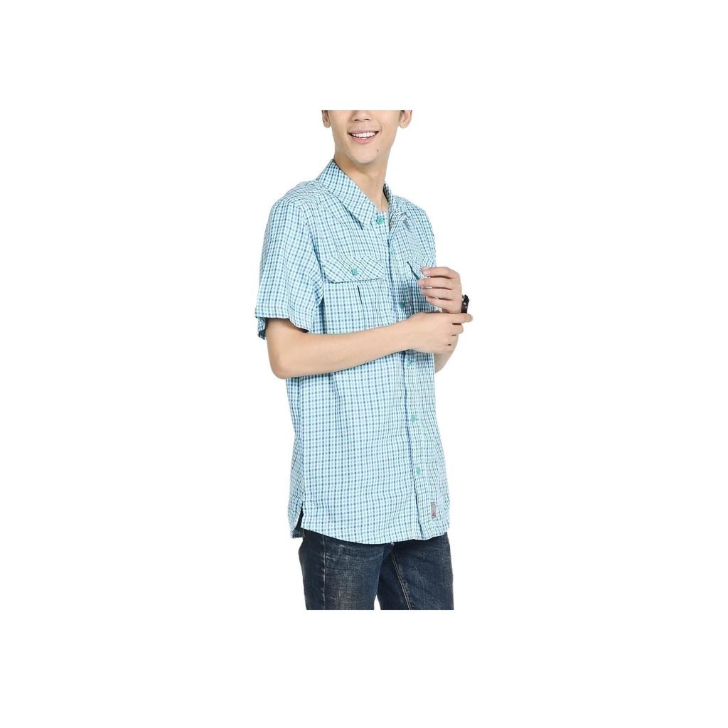 Jordan Casual Plaid Short Sleeve Shirt Men Tops Blue 467351-102