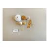 Dahlia Tsumami Zaiku Hair Ornaments, White, Gold, Ball Kanzashi, Tassel, for Coming-of-Age Ceremony, Graduation, Wedding, Shichi-Go-San, Hakama,