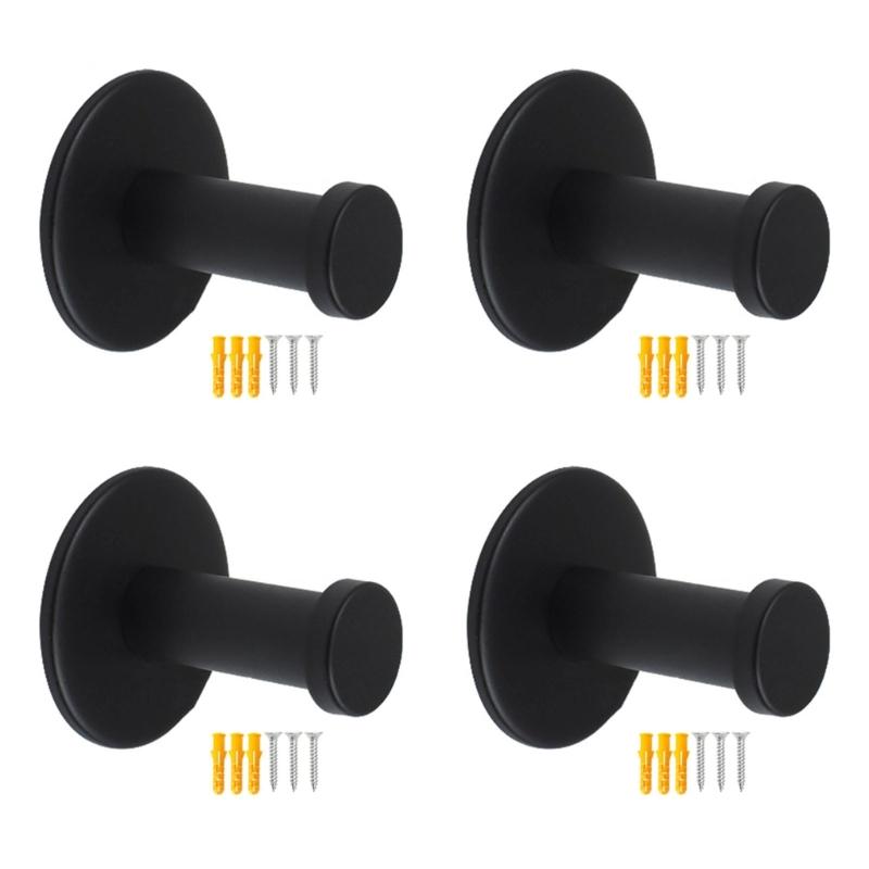4Pcs Wall Mounted Coat Hook Stainless Steels Coat Hanger Heavy Duty Robes Hook Single Hook for Bag, Towel, Key, Hat