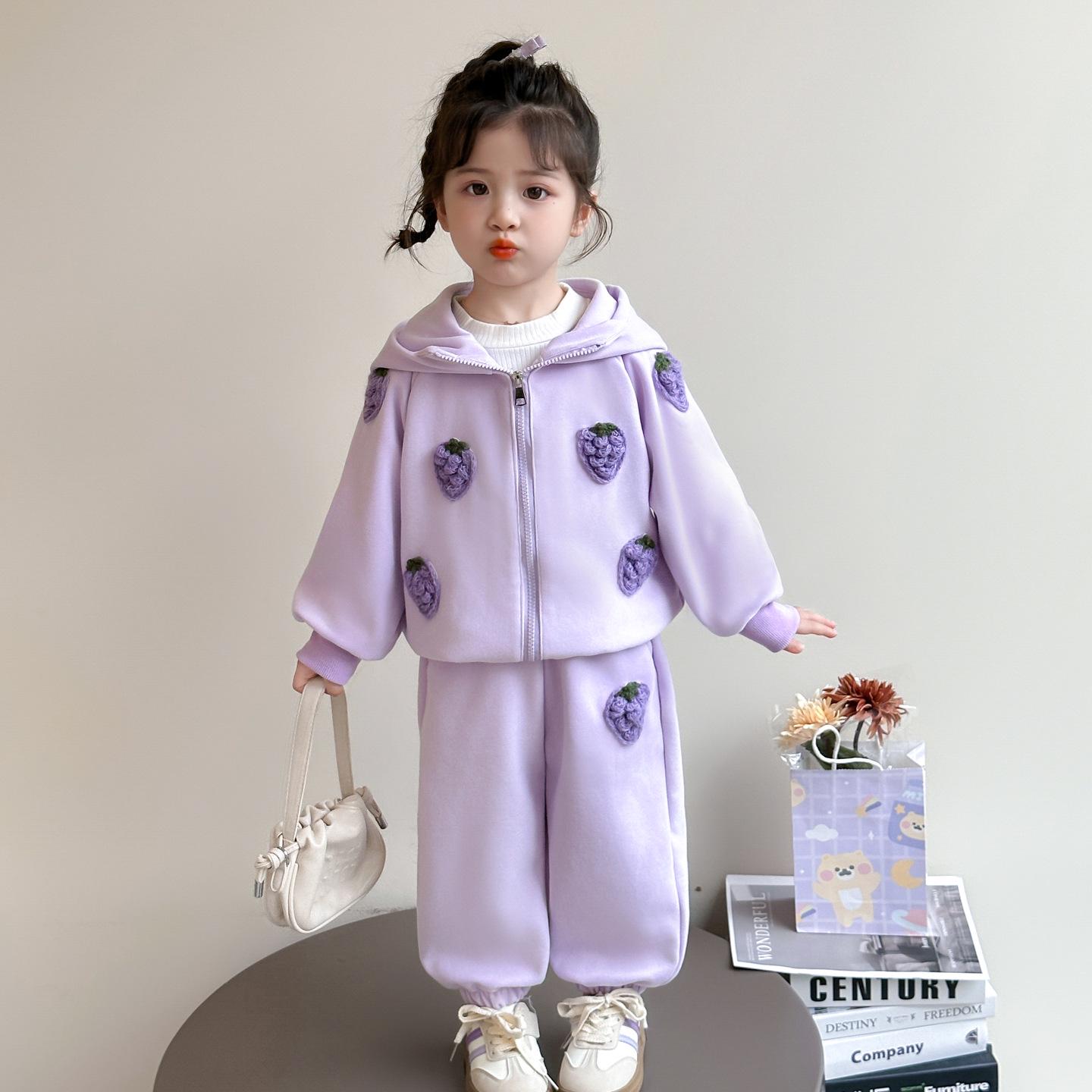 

Модный осенний спортивный костюм для девочек 2025: Стильная детская одежда для весны и осени 120 cm фиолетовый