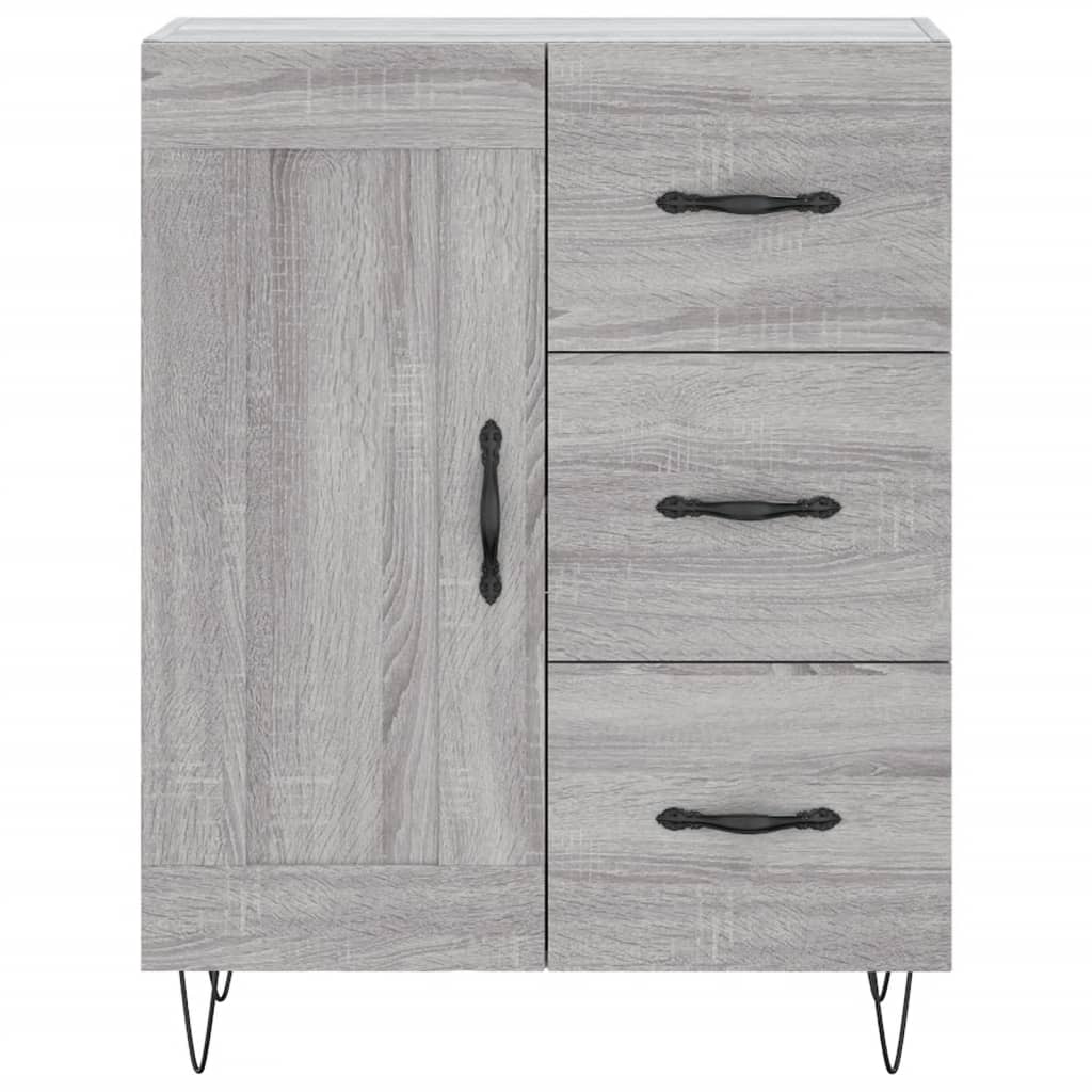 Vidaxl Witrynka Szary Dąb Sonoma 69,5X34X180Cm Materiał Drewnopochodny